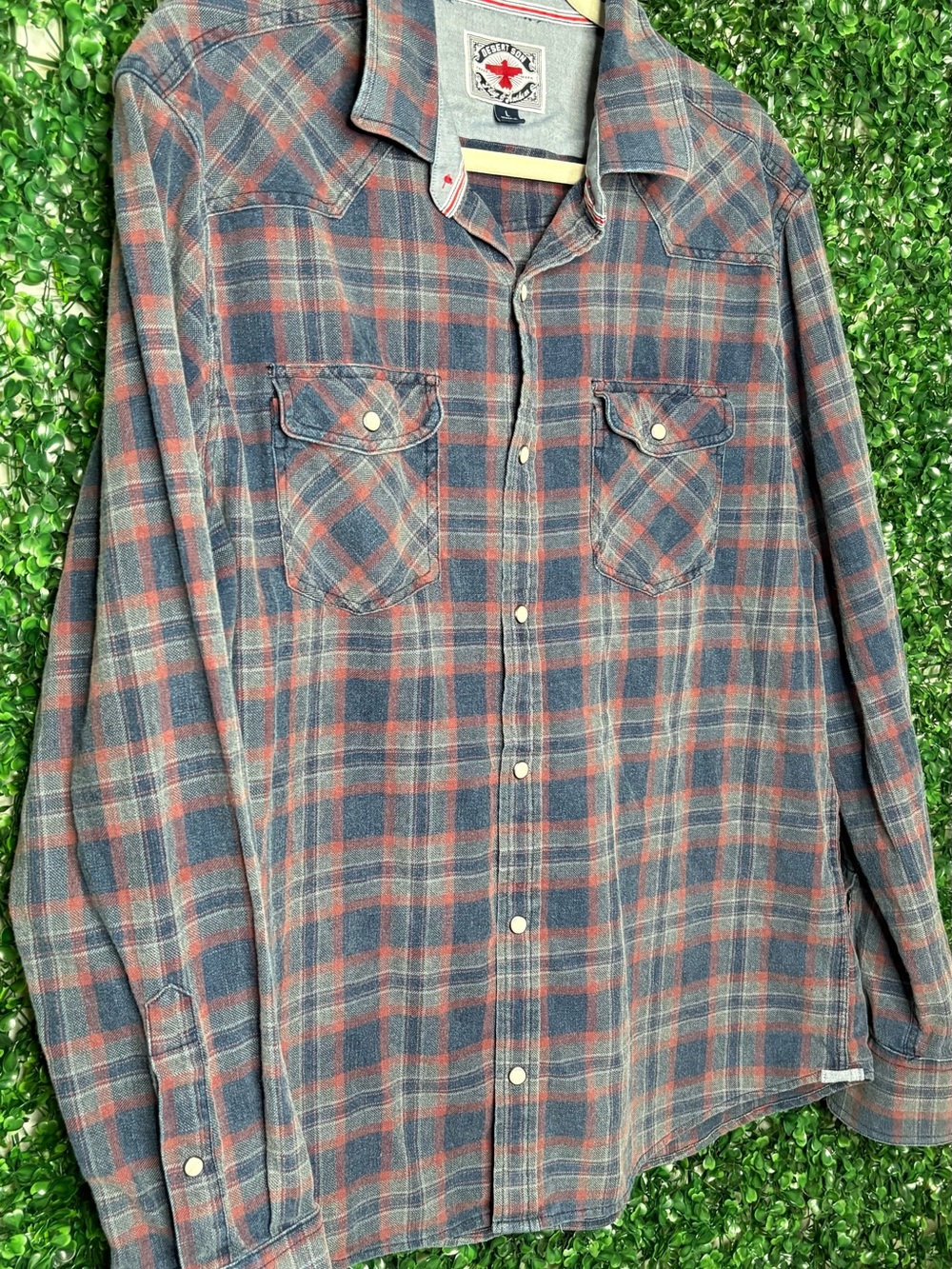 Desert Son Flag & Anthem Men's Plaid Button-Down Shirt pearl snap buttons - Picture 4 of 6
